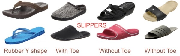 different slipper styles