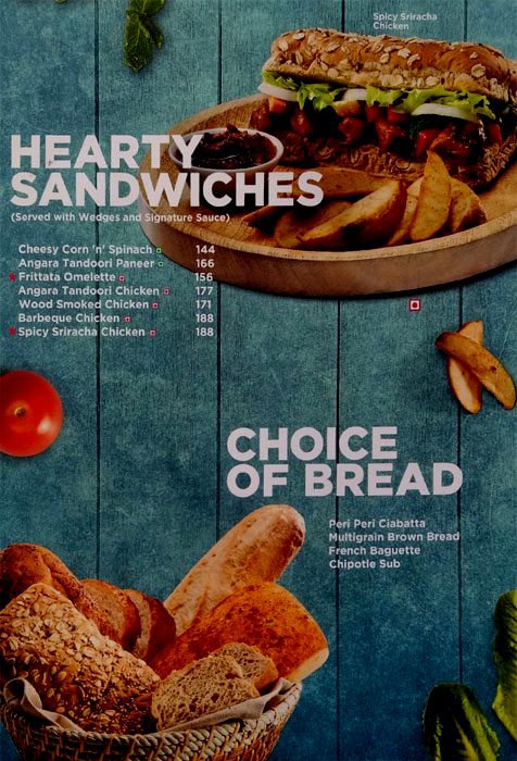 CCD Menu with Prices Sector 14 Gurgaon Sandwiches