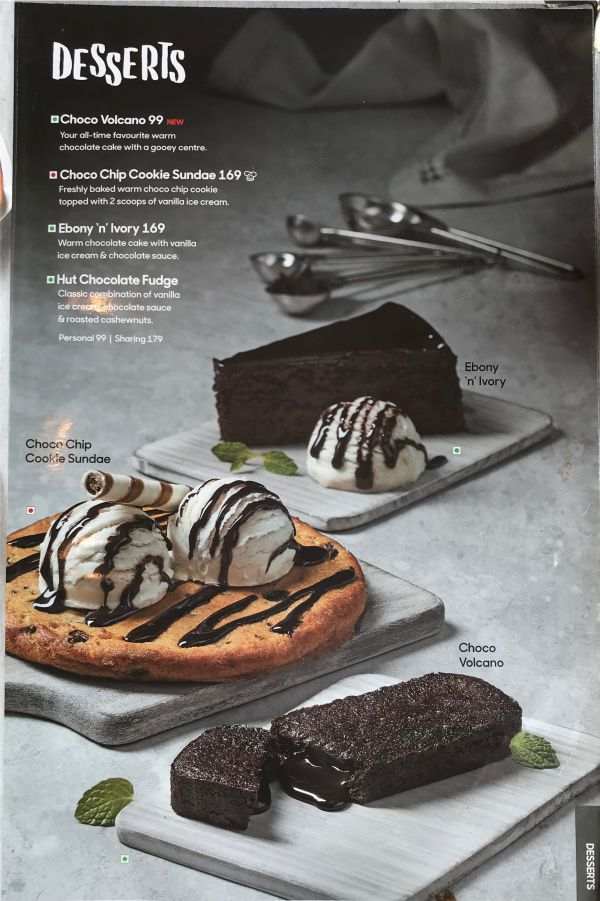 Pizza Hut Menu Pizza Hut India Menu Card Prices Desserts