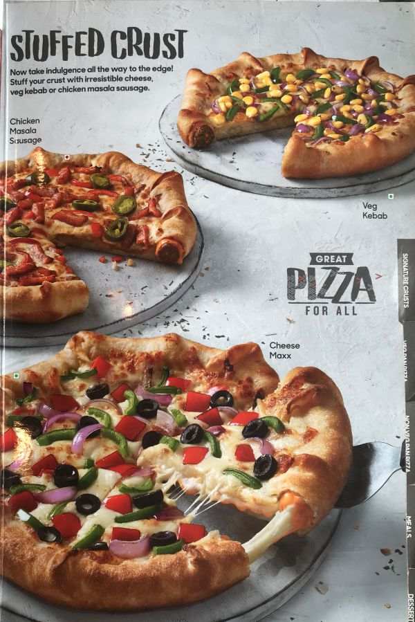 Pizza Hut Menu Pizza Hut India Menu Card Prices Stuffed Crust