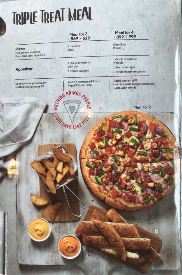 Pizza Hut Menu Pizza Hut India Menu Card Prices Triple Treat Meals